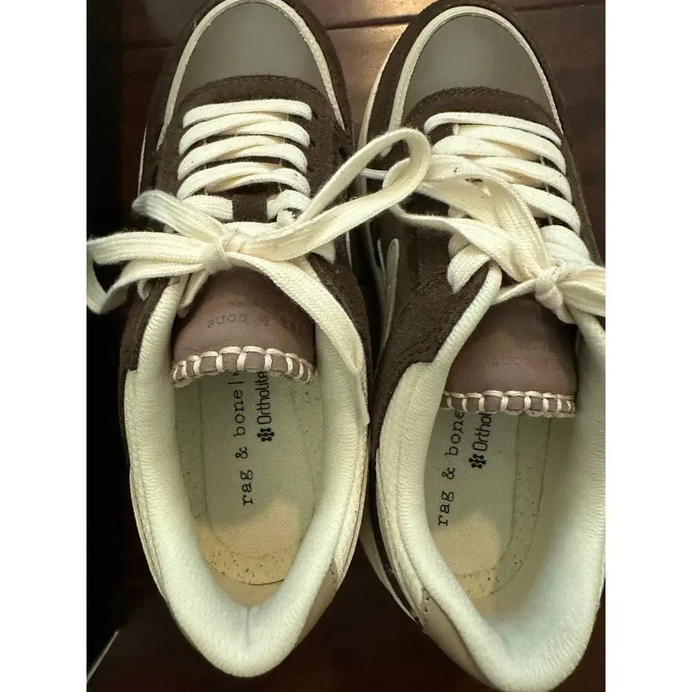 New Rag & Bone Retro Brown Tennis Leather Sneaker Size 6.5